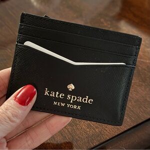 Kate Spade Black Leather Card Holder NWT